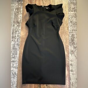 Tommy Hilfiger Black Sheath Mini Dress with Flutter Cap Sleeves